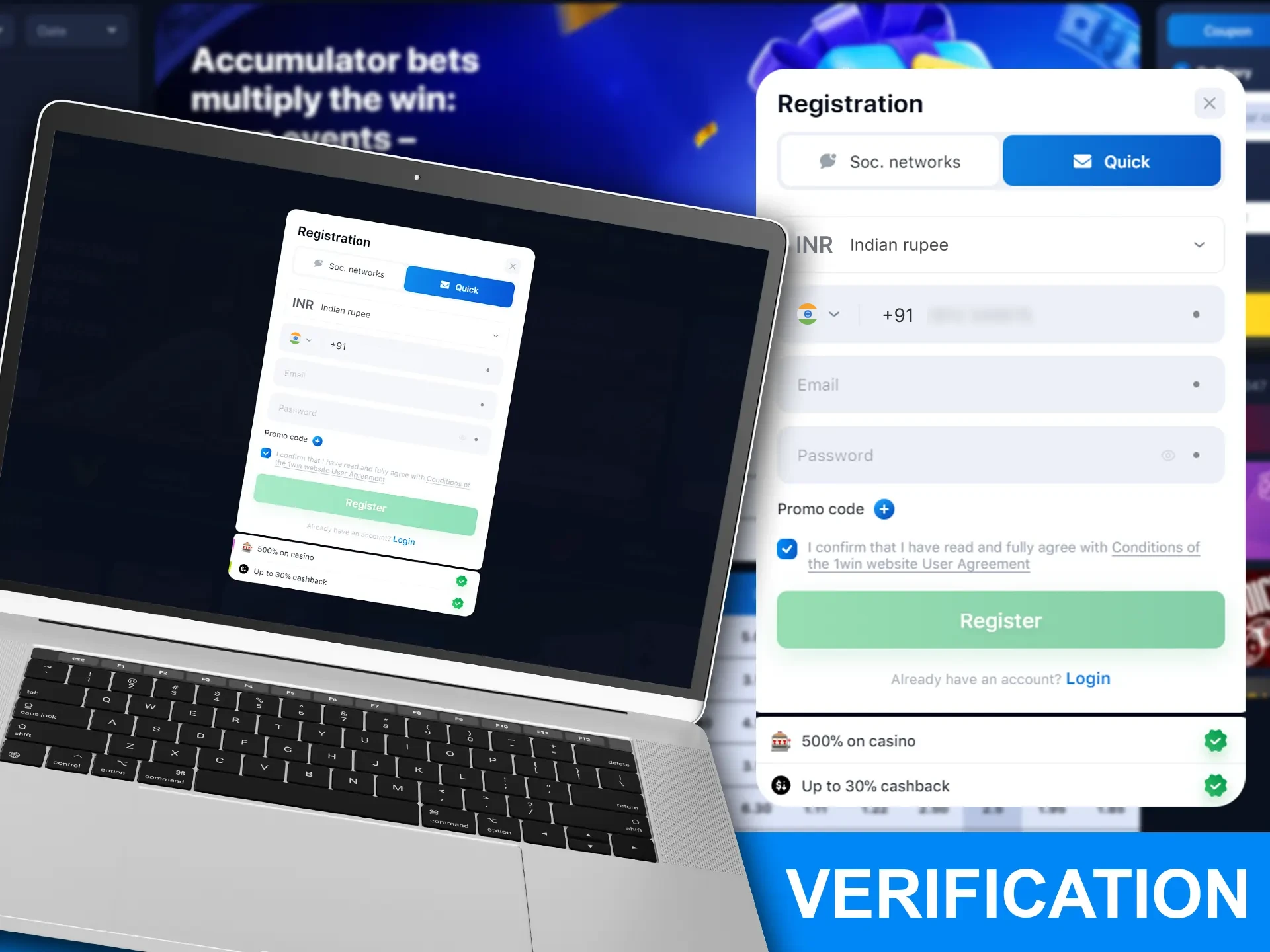 Verify 1win account for full access to all features.
